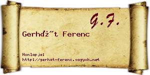 Gerhát Ferenc névjegykártya