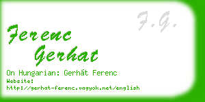 ferenc gerhat business card