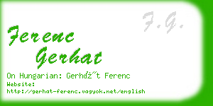 ferenc gerhat business card